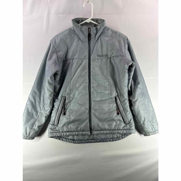 Marmot Womens Windbreaker Jacket Small Gray Long Sleeve Full Zip Water Resistant - Picture 1 of 9